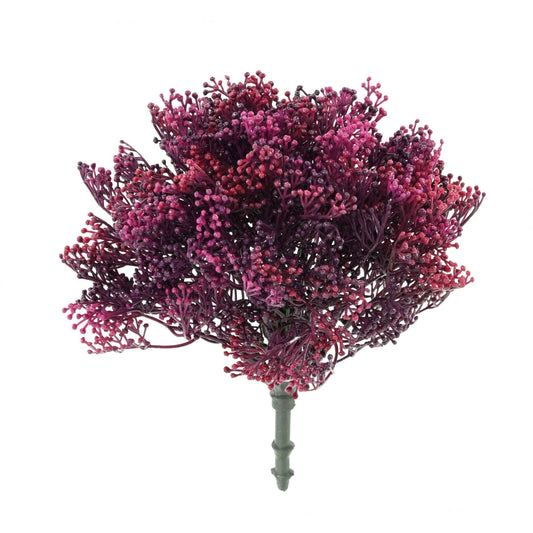 Plante artificielle anti-UV baies en piquet - intérieur extérieur - H.20cm violet