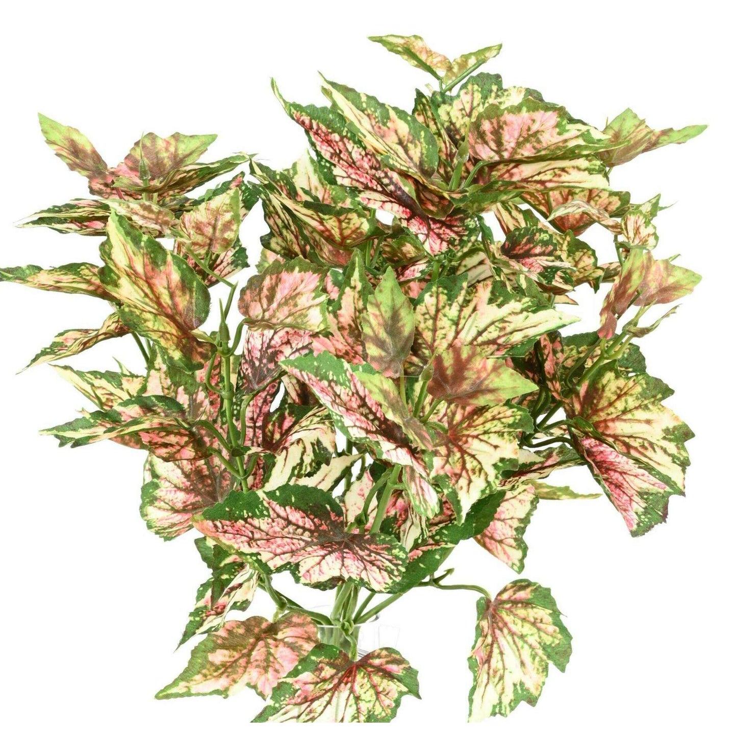 Plante artificielle Begonia rex en piquet - décoration d'intérieur - H.37cm panaché-B3