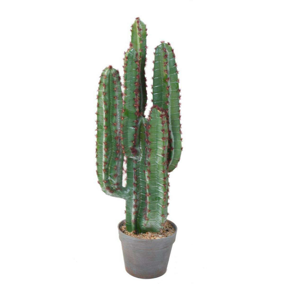 Plante artificielle Cactus 5 branches - Plante synthétique intérieur - H.77cm vert