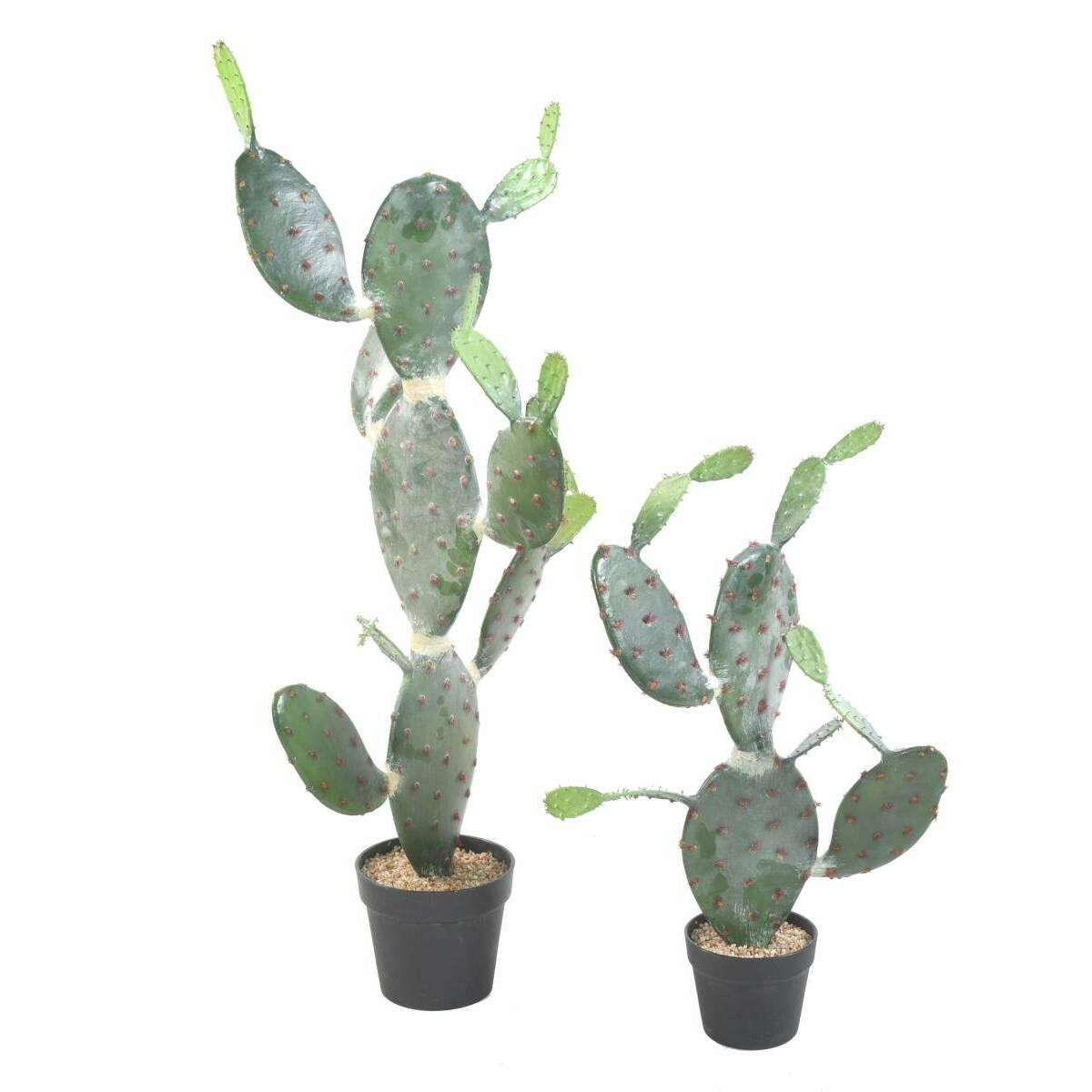 Plante artificielle Cactus Opuntia - Plante pour intérieur - H. 75cm vert