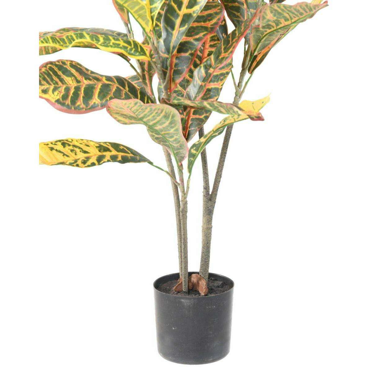 Plante artificielle Croton - arbuste d'intérieur - H.100cm vert rouge jaune