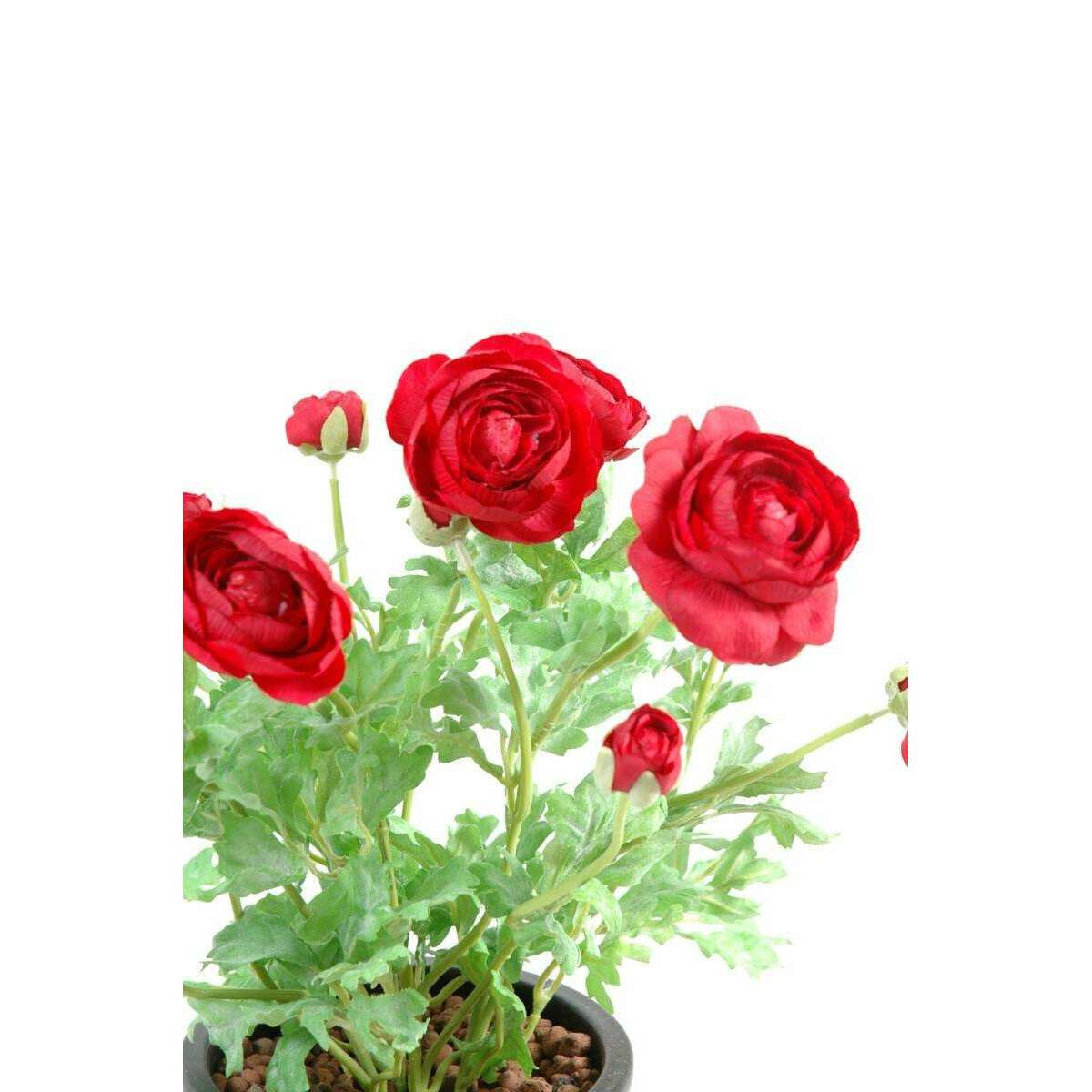Plante artificielle fleurie - Renoncule rouge en piquet - H.38 cm rouge