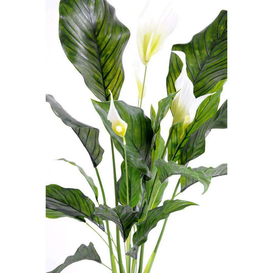 Plante artificielle fleurie Spathiphyllum 5 fleurs - intérieur extérieur - H.80cm