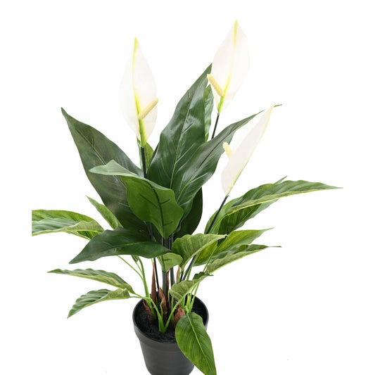 Plante artificielle fleurie Spathiphyllum en pot - décoration d'intérieur - H.50cm