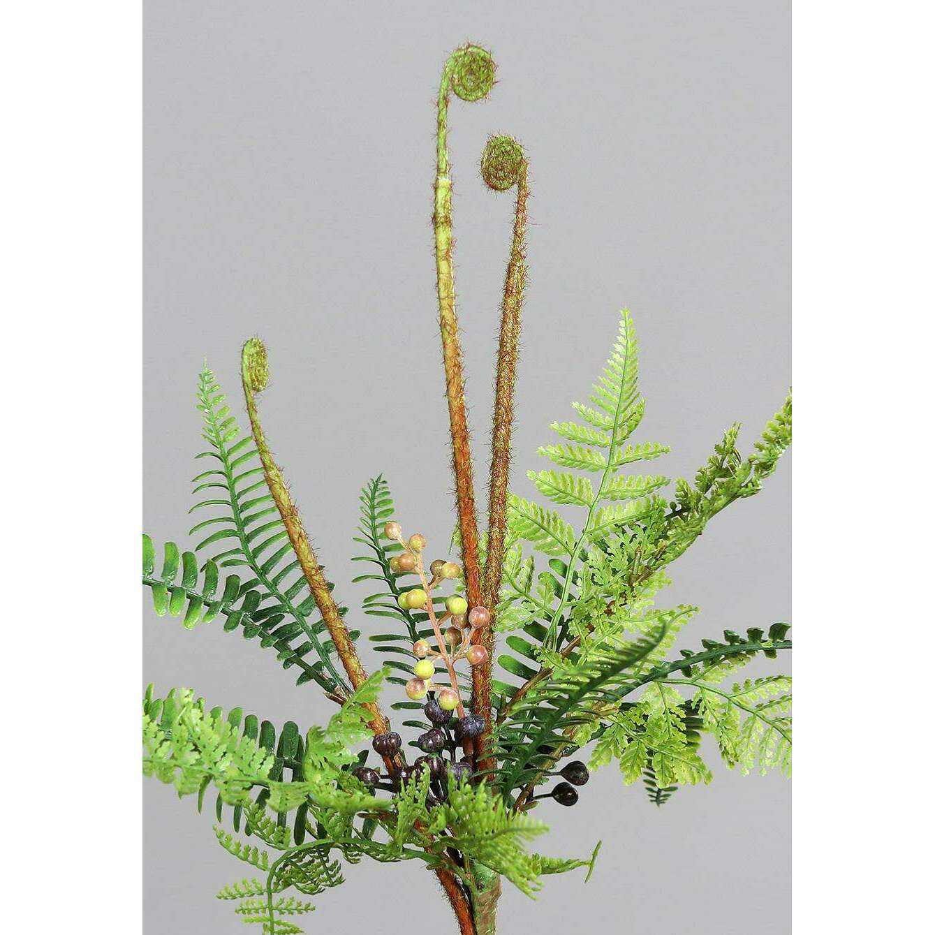 Plante artificielle Gerbe de fougère avec baies - décoration d'intérieur - H.48cm