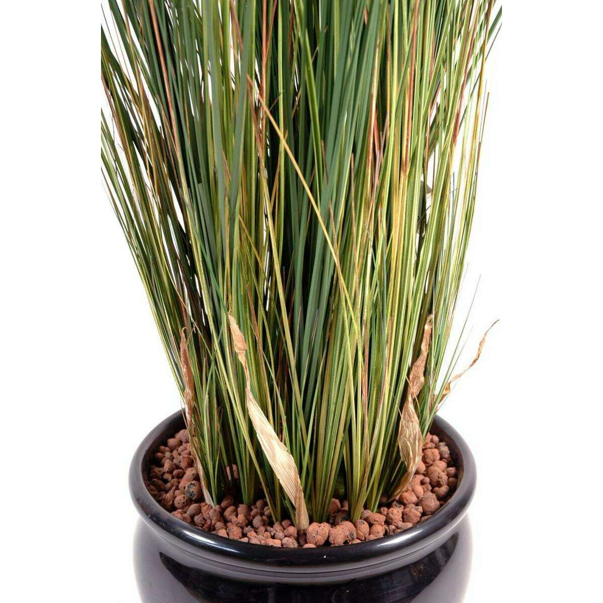 Plante artificielle Herbe luxe Onion Grass en pot - intérieur - H. 125cm vert jaune