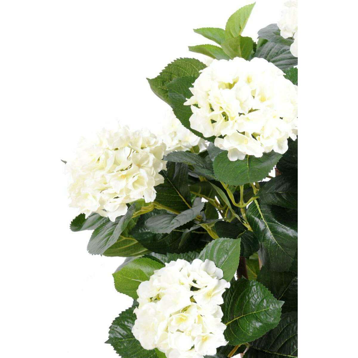 Plante artificielle Hortensia buisson - fleurs pour intérieur - H.80cm blanc