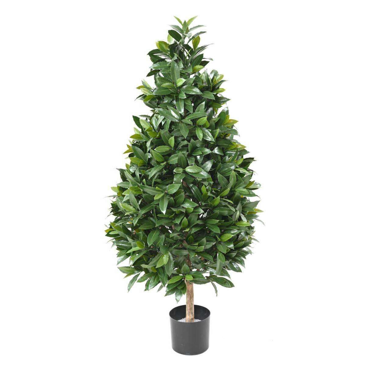 Plante artificielle Laurier Nobilis cône large - feuillage UV résistant - H.130cm