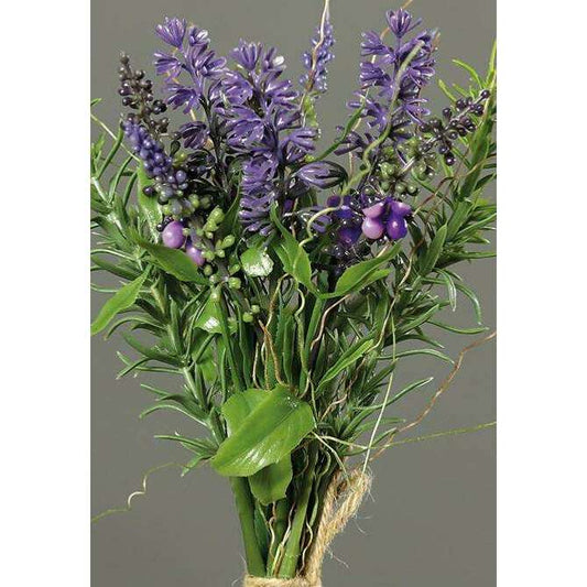 Plante artificielle Lavande en botte - bouquet fleuri - H.23cm