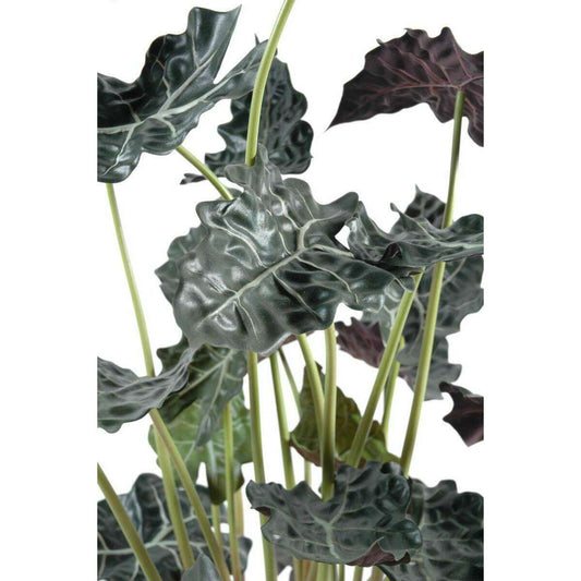 Plante artificielle tropicale Alocasia - déco intérieur - H.110cm vert rouge