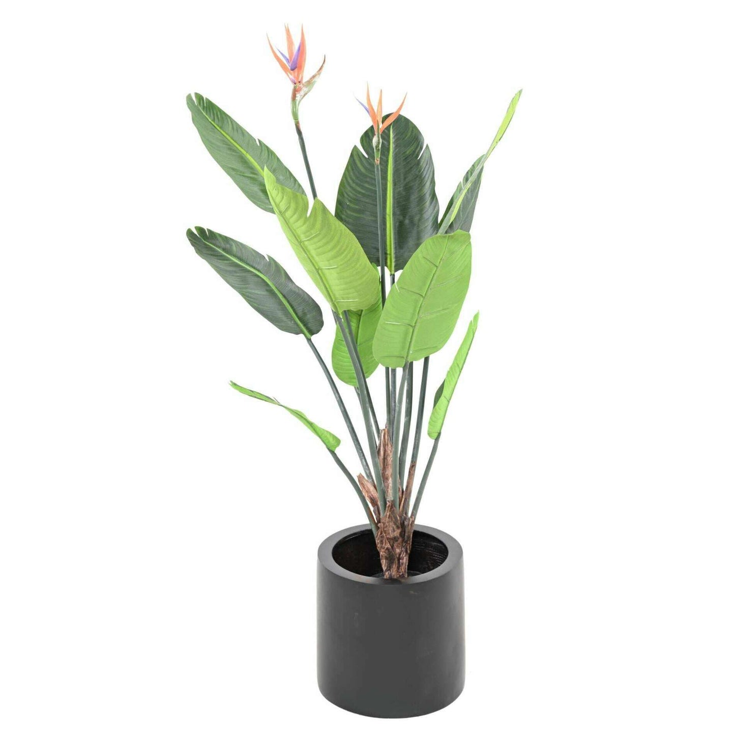 Plante artificielle tropicale Strelitzia 2 fleurs 10 feuilles - décoration intérieure - H.120cm
