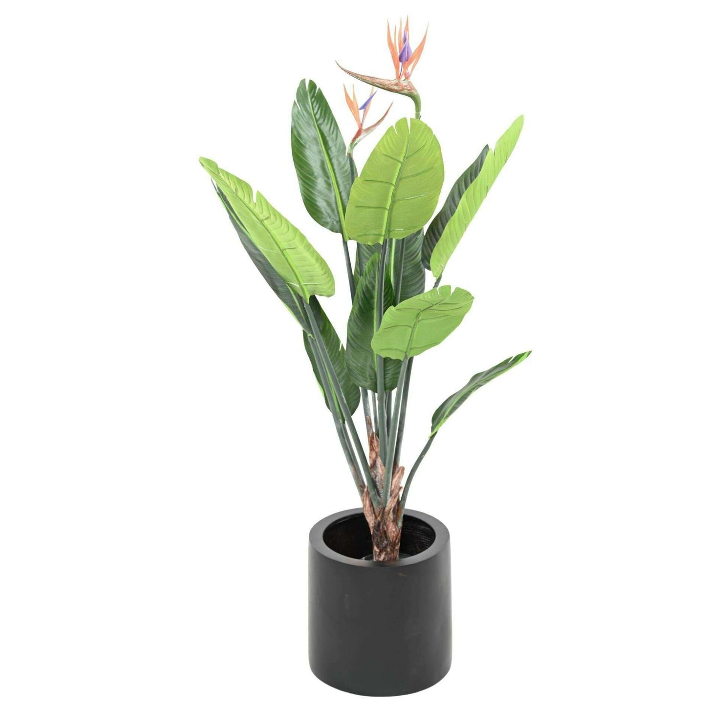 Plante artificielle tropicale Strelitzia 2 fleurs 10 feuilles - décoration intérieure - H.120cm
