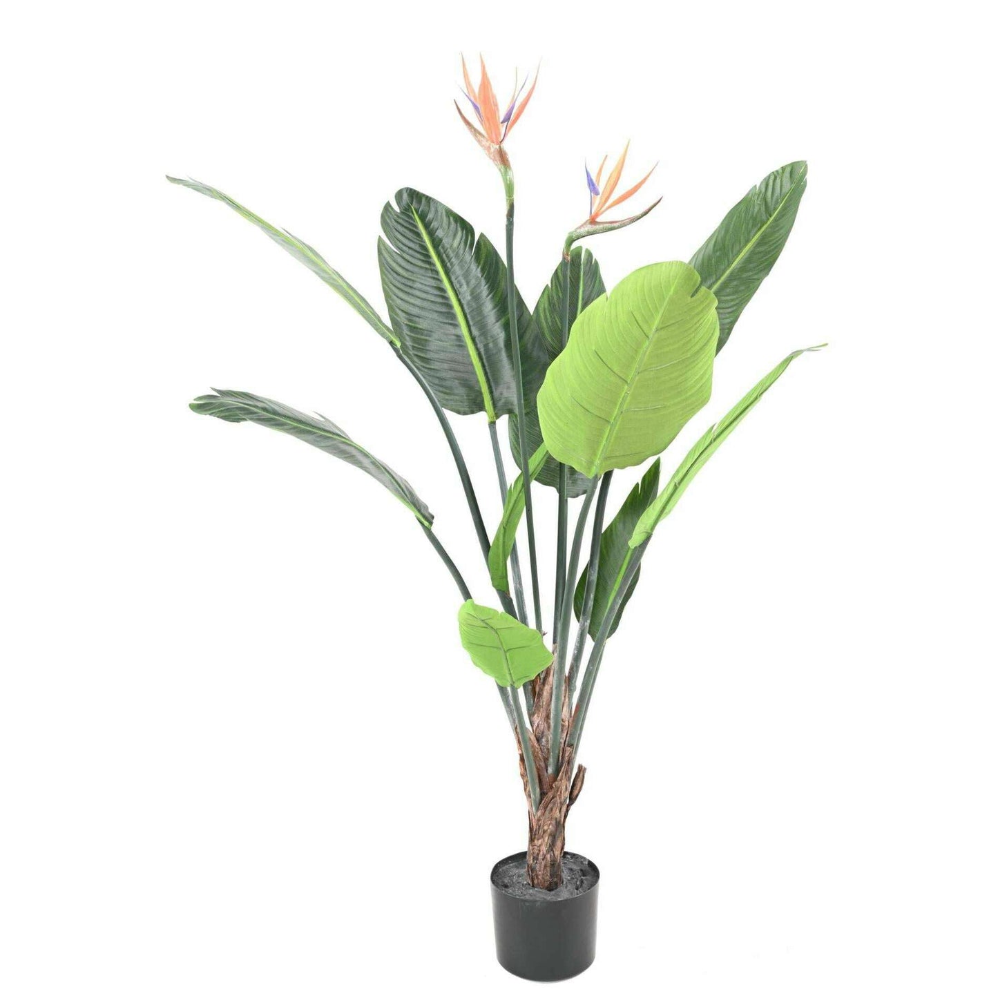 Plante artificielle tropicale Strelitzia 2 fleurs 10 feuilles - décoration intérieure - H.120cm