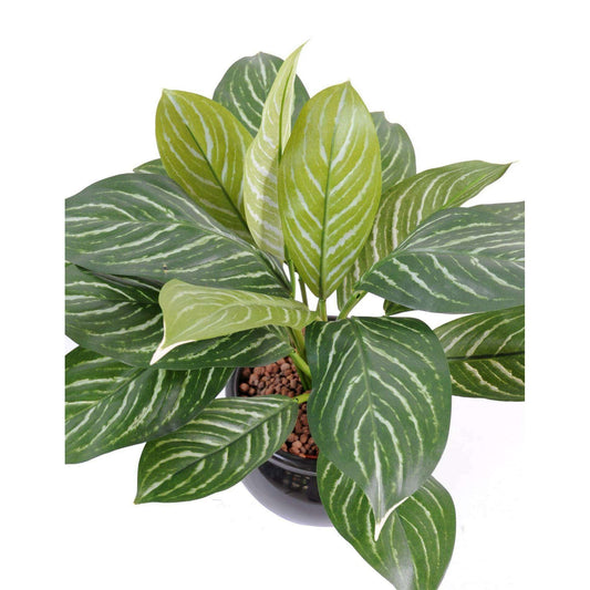 Plante artificielle Xanthosoma en pot - plante verte d'intérieur - H.45cm panaché