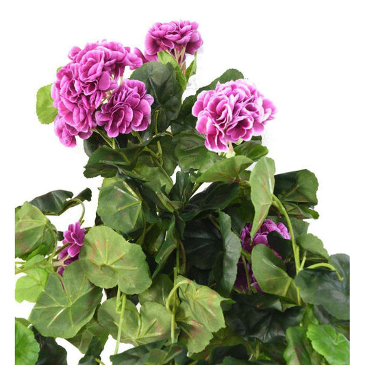 Plante fleurie artificielle Chute de Géranium - décoration d'intérieur - H.60cm violet