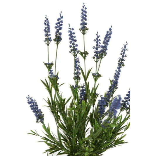Plante fleurie artificielle Lavande en piquet - intérieur extérieur - H.52cm foncé