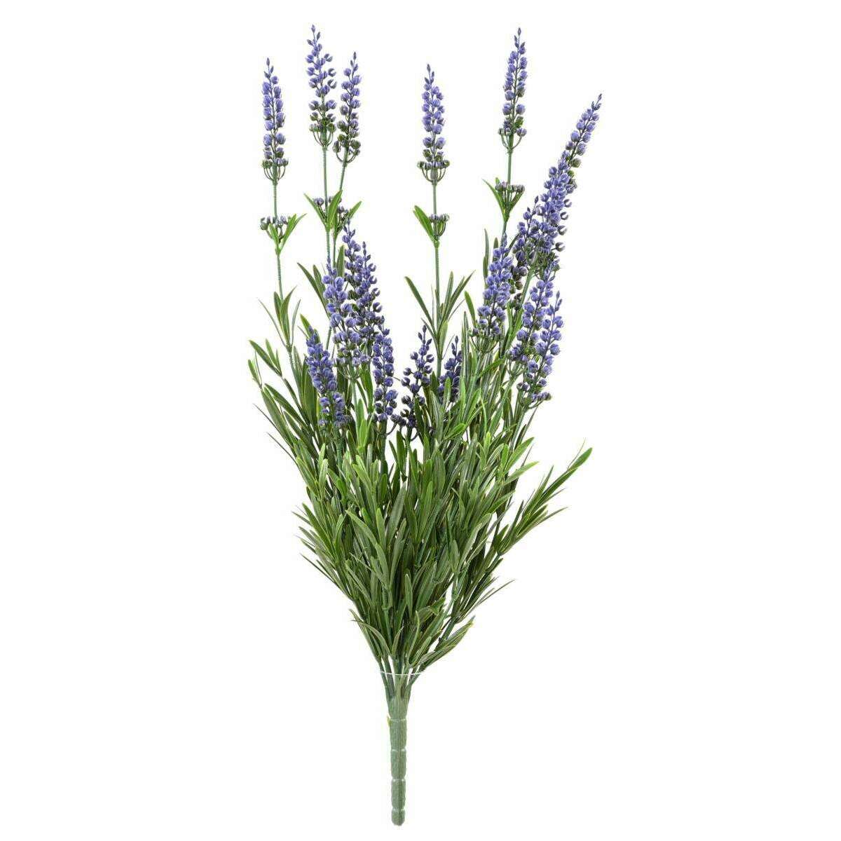 Plante fleurie artificielle Lavande en piquet - intérieur extérieur - H.52cm foncé