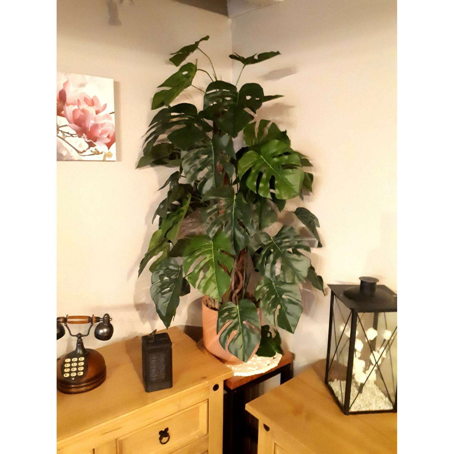 Plante verte artificielle Philodendron tuteur coco - plante d'intérieur - H.100cm