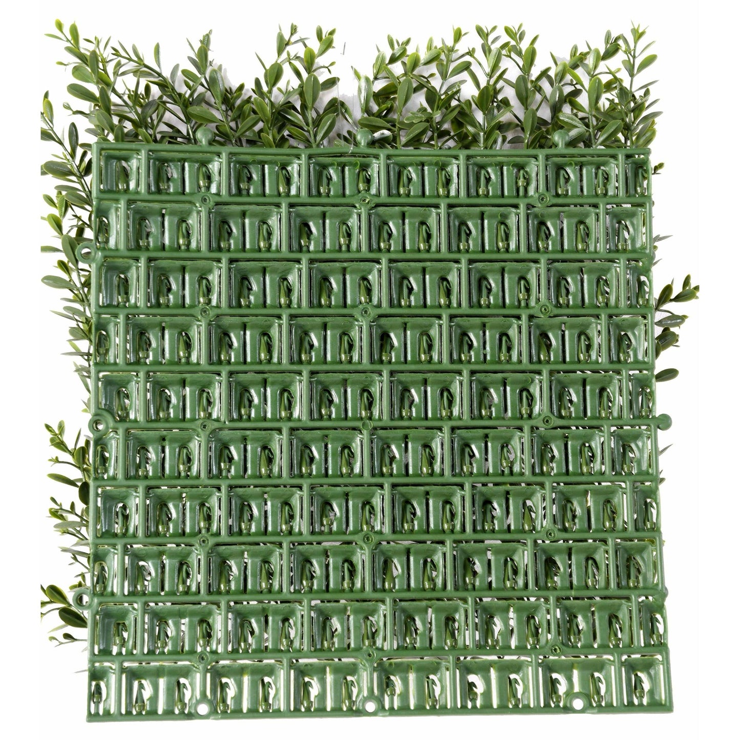 Plaque végétale artificielle Buis "red day"- feuillage UV résistant - 32x32cm vert