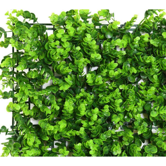 Plaque végétale artificielle fond eucalyptus - décoration murale - 50x50cm vert - C2