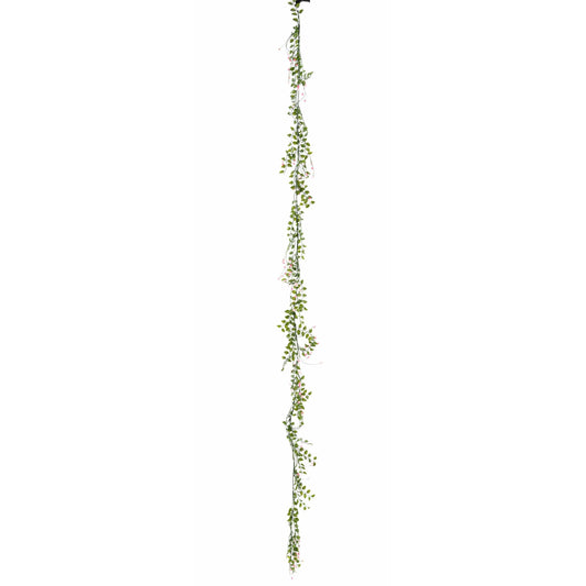 Guirlande de Pois fleuri artificiel de 190 cm - rose - Spécial extérieur