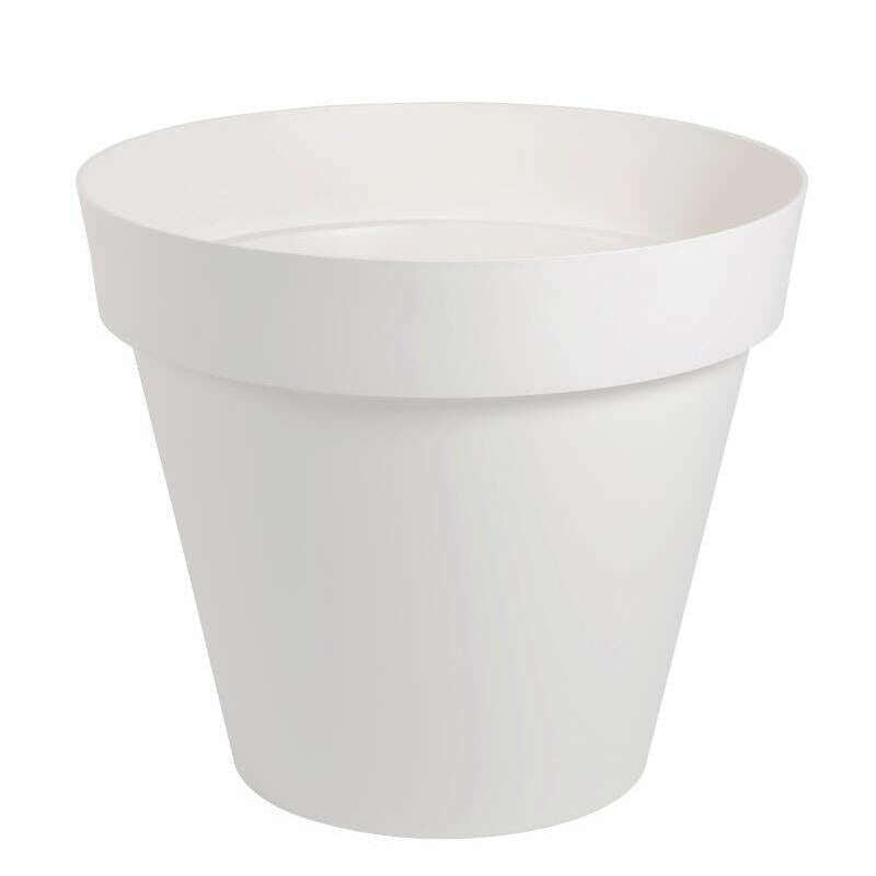Pot pour fleur Toscane rond intérieur extérieur Ø.100cm blanc EDA PLASTIQUES
