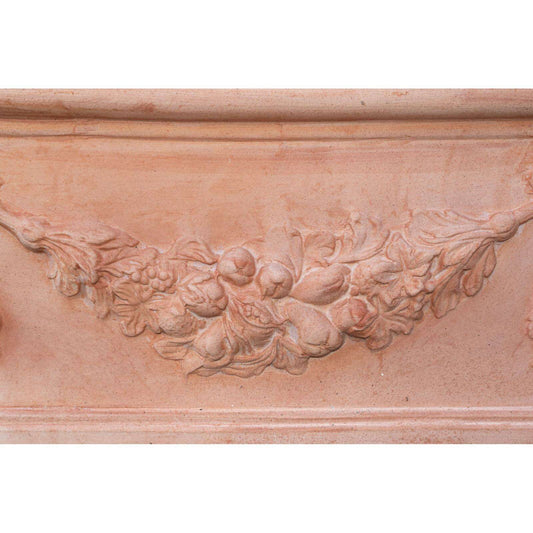 Poterie Toscane jardinière ornement feston - pot en terre cuite - L.80xH.30cm