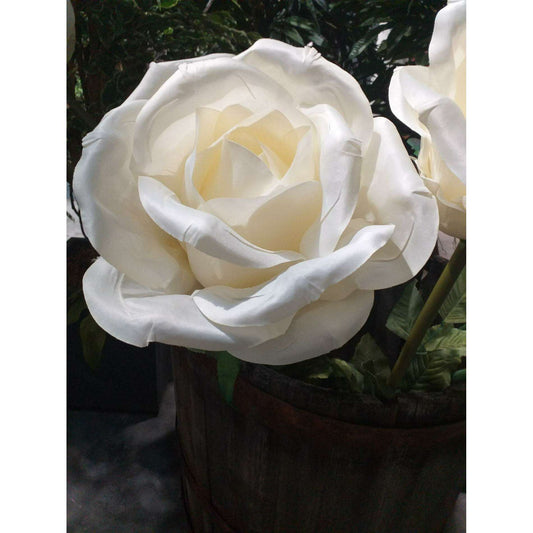Rose artificielle géante XL - décoration d'intérieur - H.98cm Ø.28cm blanche