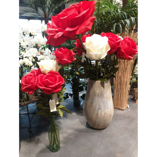 Rose artificielle géante XL - décoration d'intérieur - H.125cm Ø.40cm rouge