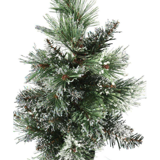 Sapin de noël mini Finley givré - plante synthétique intérieur - H.45cm vert blanc