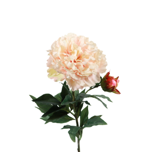 Fleur artificielle Pivoine haut de gamme - composition florale - H.88cm crème rose