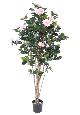 Arbre artificiel Camélia du japon 12 fleurs - intérieur - H.160cm rose