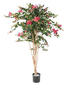 Arbre semi-naturel fleuri Bougainvillier Root - plante d'intérieur - H.160cm fuchsia