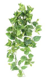 Feuillage artificiel chute de Pothos en piquet - plante d'intérieur - H.75cm vert