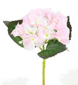 Fleur artificielle Hortensia - composition bouquet - H. 35 cm rose clair