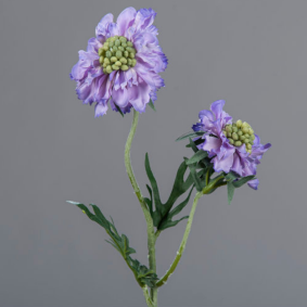 Fleur artificielle tige de Scabiosa - composition florale - H.55cm lavande