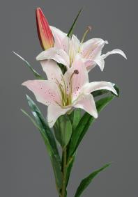Lys artificiel 2 fleurs - création de bouquet - H.78cm rose