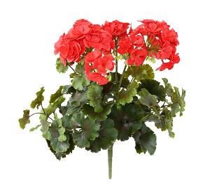 Plante artificielle fleurie Géranium UV 6 têtes - intérieur extérieur - H.35cm rouge