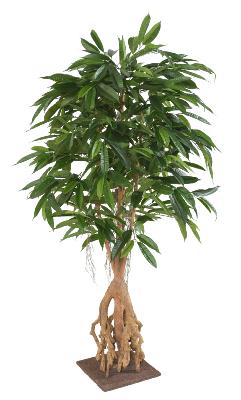 Arbre artificiel Ficus root longifolia - plante d'intérieur - H.180cm vert