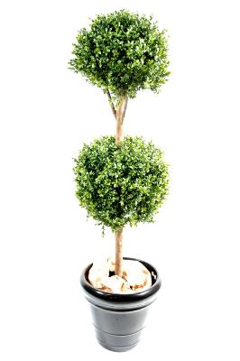 Plante artificielle Buis double boule - intérieur extérieur - H.140cm vert