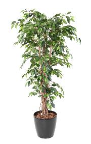 Arbre artificiel Ficus lianes grandes feuilles - plante d'intérieur - H.150cm vert