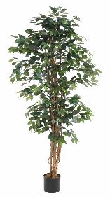 Arbre artificiel Ficus multi-troncs - plante synthétique intérieur - H.190cm vert
