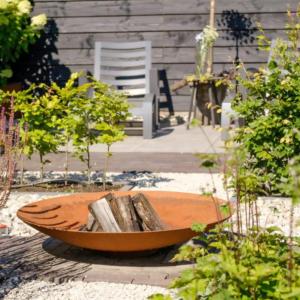 Brasero d'extérieur  Acier Corten - mobilier jardin terrasse - Ø.200cm rouille