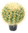 Cactus artificiel coussin de belle-mère - plante d'intérieur - H. 35cm vert jaune