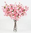 Fleur artificielle branche de cerisier - 85 fleurs 16 feuilles - H.105 cm rose