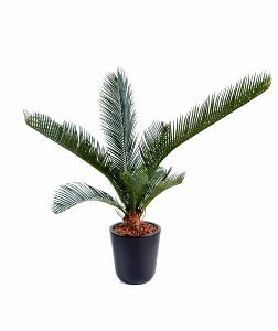 Palmier artificiel Cycas baby 10 feuilles - intérieur extérieur - H.60 cm vert