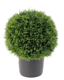 Plante artificielle Cyprès boule en pot - intérieur extérieur - H.43cm vert