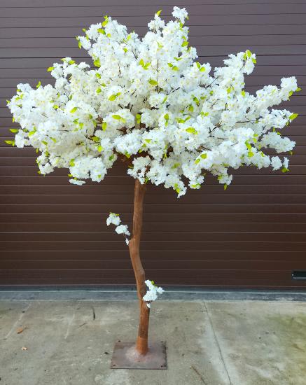 Arbre artificiel fleuri Cerisier du Japon - décoration d'intérieur - H.250cm blanc