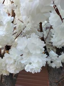 Arbre artificiel fleuri Cerisier du Japon - décoration d'intérieur - H.350cm blanc