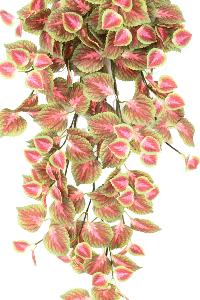 Feuillage artificiel chute de Coleus en piquet - plante d'intérieur - H.96cm rouge vert